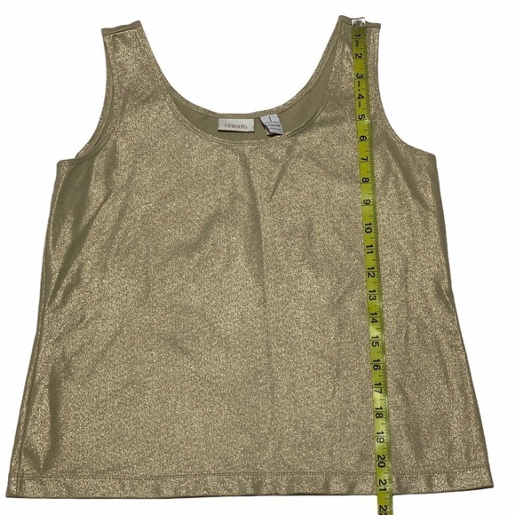 CHICO’S Shimmer Gold Sleeveless Tank Blouse - Picture 8 of 10